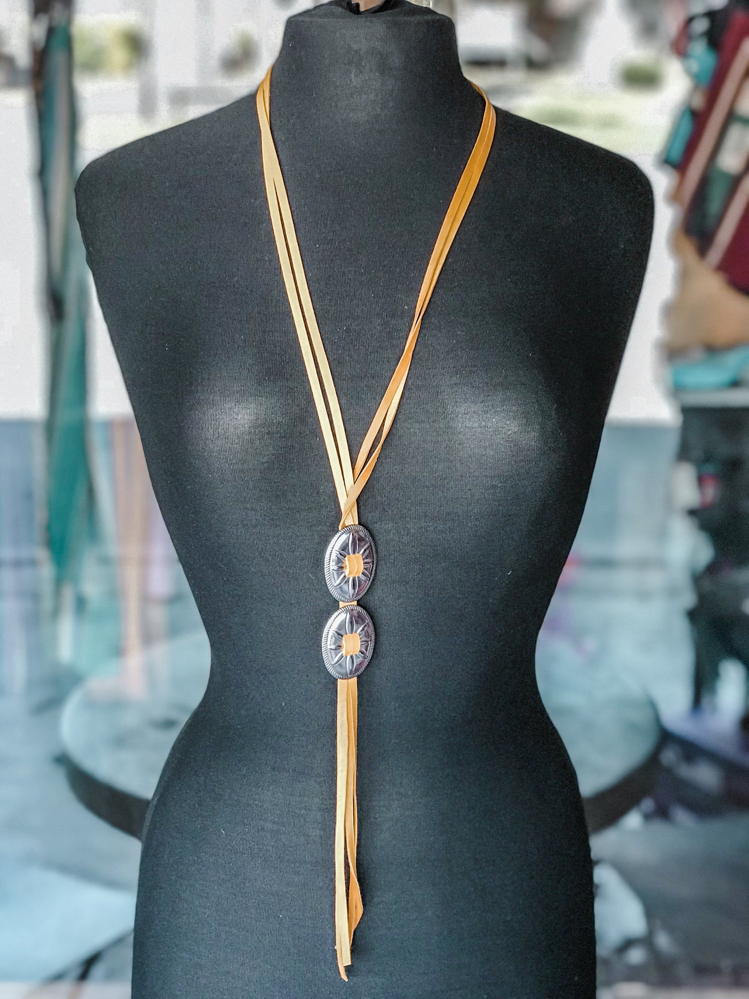Double concho necklace (multiple colors)