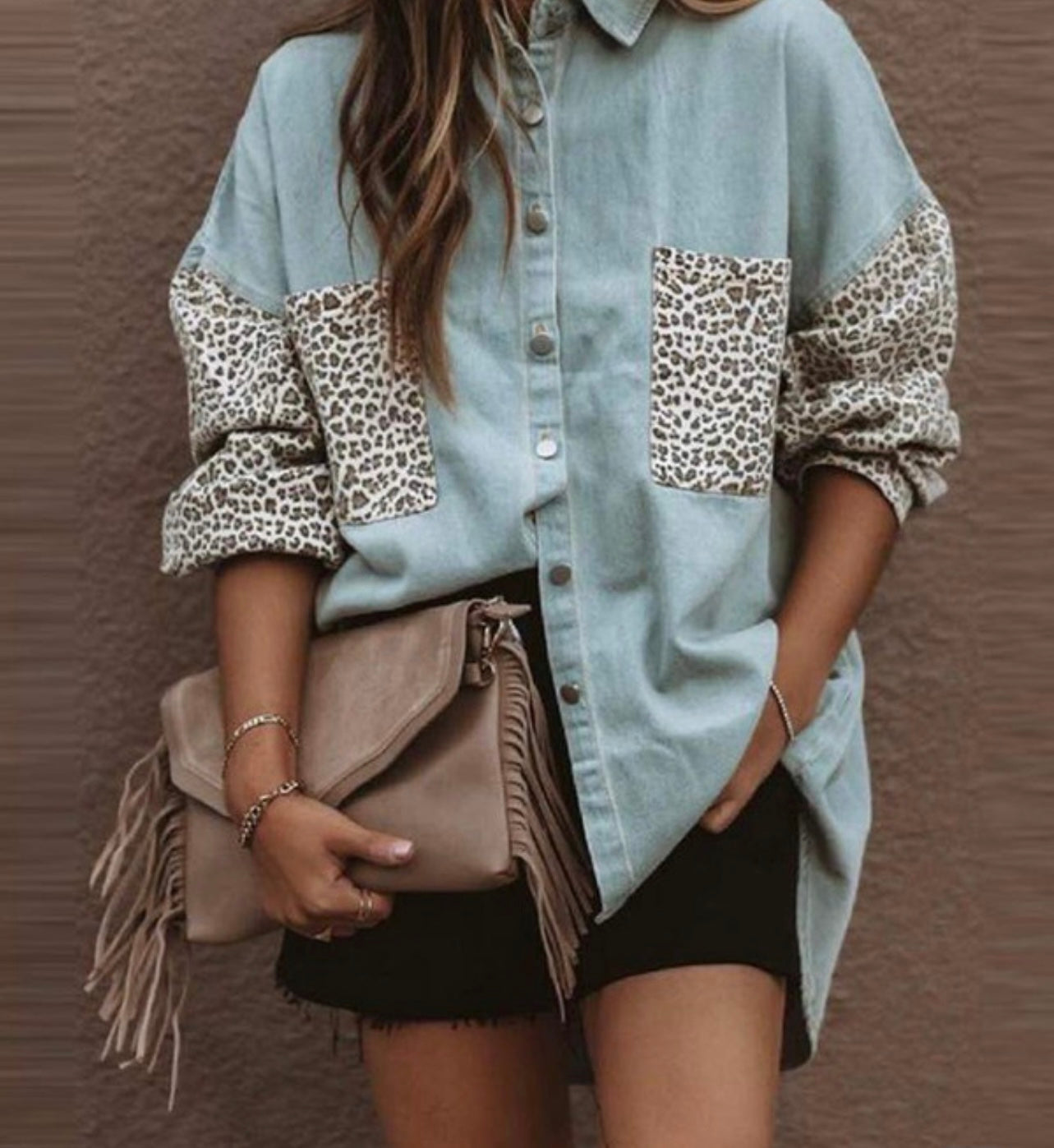 Denim Button Blouse
